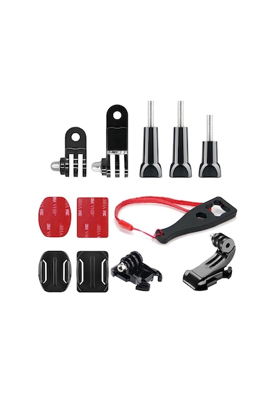 Gplus Bs13kyvjhs 13 Parça Oval Eğimli Yüzey Ve Flat Düz Zemin Hızlı Tak J-hook 3 Yollu Aksiyon Kamera Uyumlu 3m Yapışkan Motor Kask Bağlantı Seti Siyah