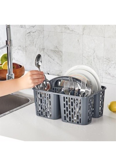 Bölme Düzenleyici Sepet Divided Organizer Basket Gri