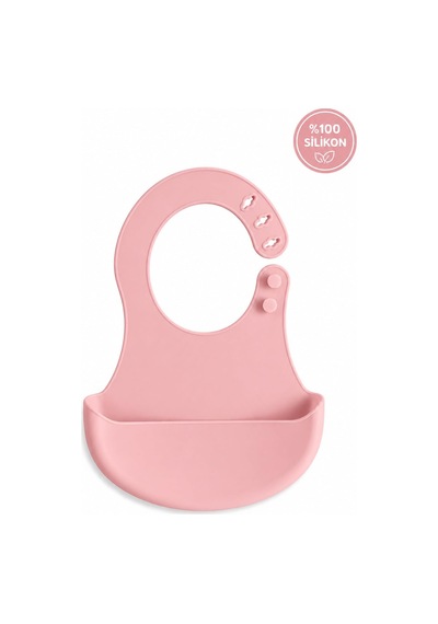 Bpa İçermeyen%100 Silikon Bebek Mama Önlüğü Kaydırmaz Cepli Bebek Önlüğü Pembe Çok Renkli