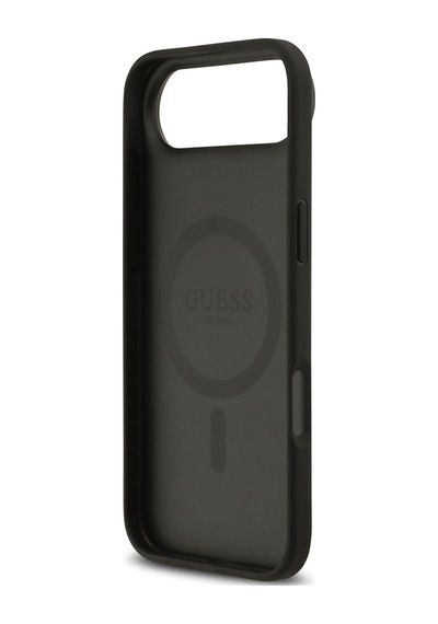 Apple Uyumlu iPhone 17 Air Kılıf Guess Lisanslı M-safeli Yazı Logolu Circle Classic Kapak Siyah Siyah
