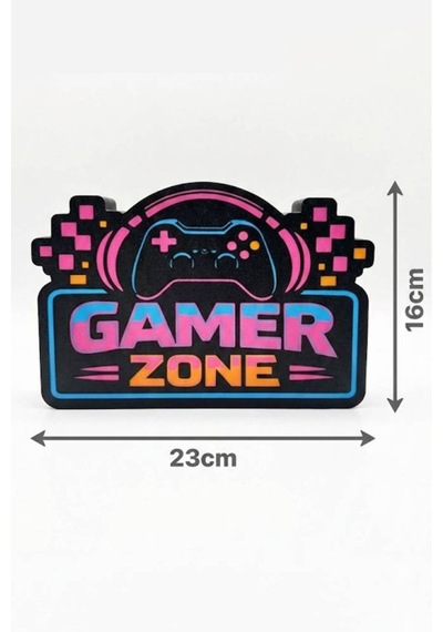 Gamer Zone / Oyuncu Bölgesi Tasarımlı Dekoratif Aydınlatma 23x16cm 603-1