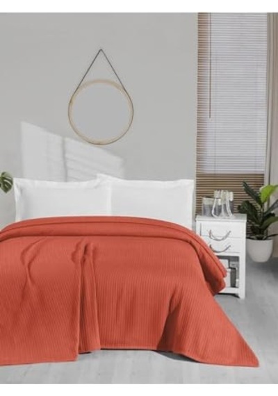 Pike Tek Kışılık 100 Pamuk 170x240 - Kiremit Çok Renkli