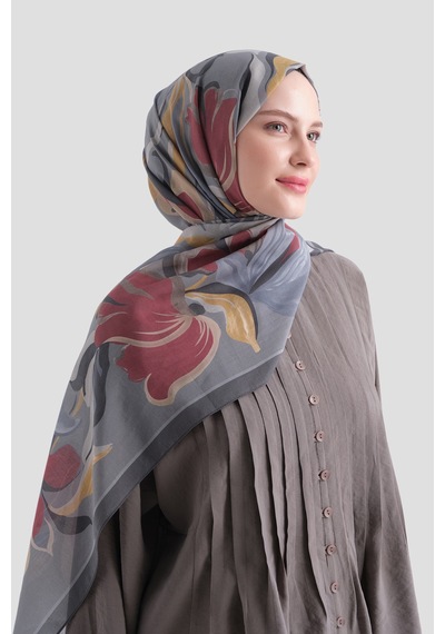 Armine Elegance Pamuk - İpek Şal As559 Gri