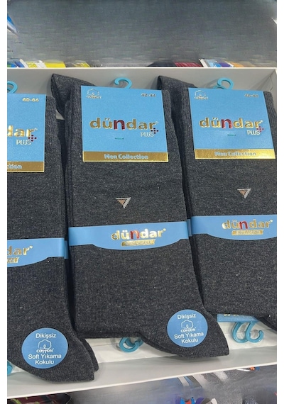 Dündar Çorap 12 Adet Dündar Erkek Plus Likralı Çorap Antrasit