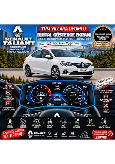 Renault Taliant İçin Digital Gösterge Odb Ekran Arıza Göstergesi Turbo Gösterge Hayalet Ekran