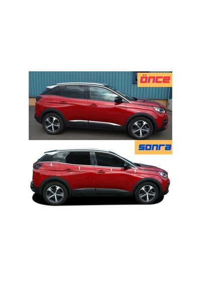 Peugeot 3008 Krom Cam Alt Çıtası 2016-2024 8 Parça