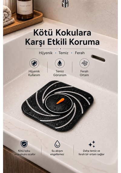 Siyah Renk Delikli Silikon Kötü Koku Önleyici Banyo Mutfak Lavabo Koku Önleyici Sızdırmaz Ped