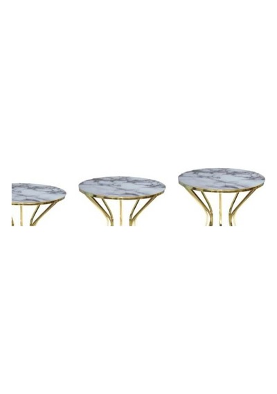 Brc Cadde Zigon Beyaz Mermer Model Metal Çelik Gold Renk Kaplama