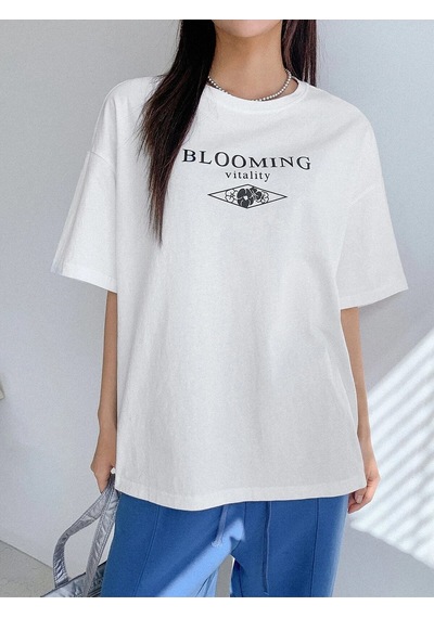 Flood Of Style Blooming Vitality Baskılı Beyaz Oversize Tişört