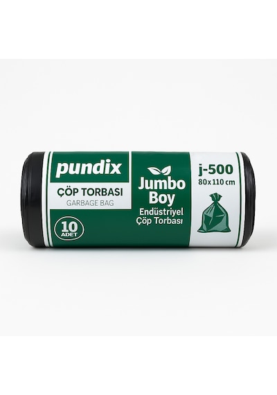 Pundix Pundıx J500 Endüstriyel Çöp Poşeti 80 110 Cm Jumbo Boy Kalın Seri 1 Koli 20 Rulo / 200 Adet Dayanıklı, Sızdırmaz Ve Geniş Hacimli Çöp Torbası