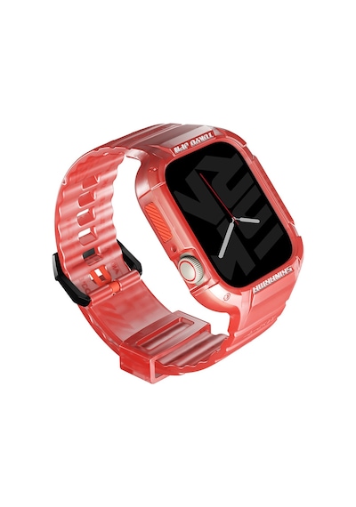 Watch 7 45mm Kordon Skinarma Saido Sert Pc Kasa Koruyuculu Silikon Strap Kayış Kırmızı