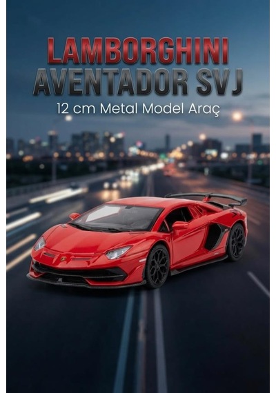 Hobbiez Lisanslı Lamborghini Aventador Kapıları Açılabilir Model Diecast 1.36 Ölçek Metal Model Araç Kırmızı
