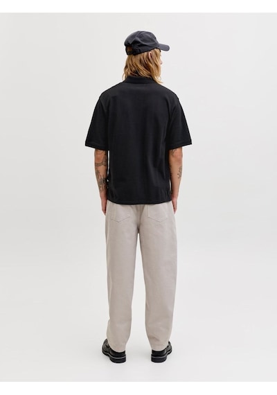 Jack & Jones Jjearchive Graphic Polo Ss Ln Erkek T-shirt-32843 Siyah