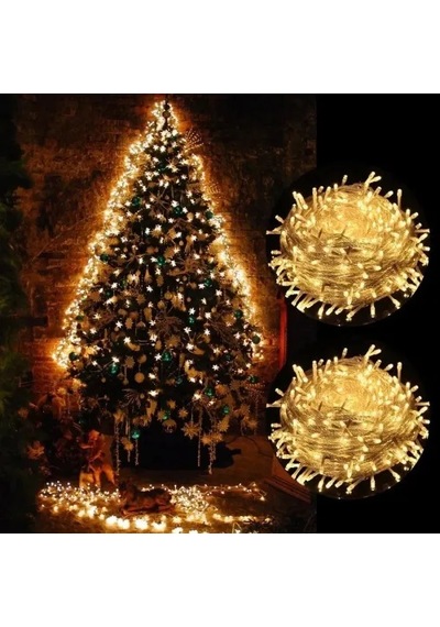 10m 60 Led Pilli 2 Kademeli Gün Işığı Şeffaf Kablo Çok Renkli