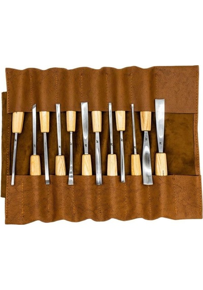 Rox Wood 0125 Deri Çantalı Premium İskarpela Seti 12 Parça