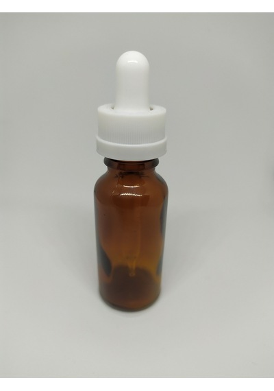 20Ml Cam Amber Şişe Beyaz Çocuk Kilit İnce Cam Damlalık(10 Adet)