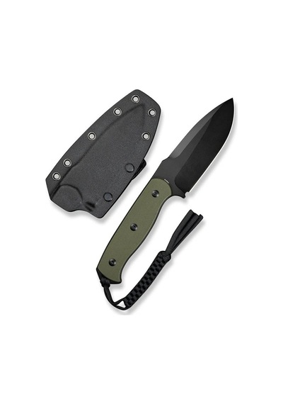 Sencut Toxodon Fixed Blade Knife G10 Od Green Handle Black Blade Kamp Bıçak Yeşil