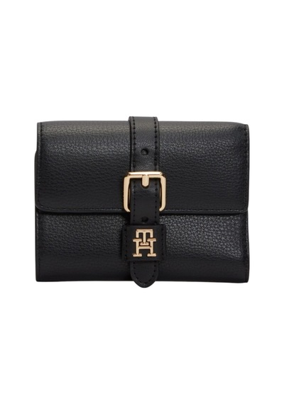 Tommy Hilfiger Th Buckle Trıfold Kadın Siyah Cüzdan - Aw0aw18936