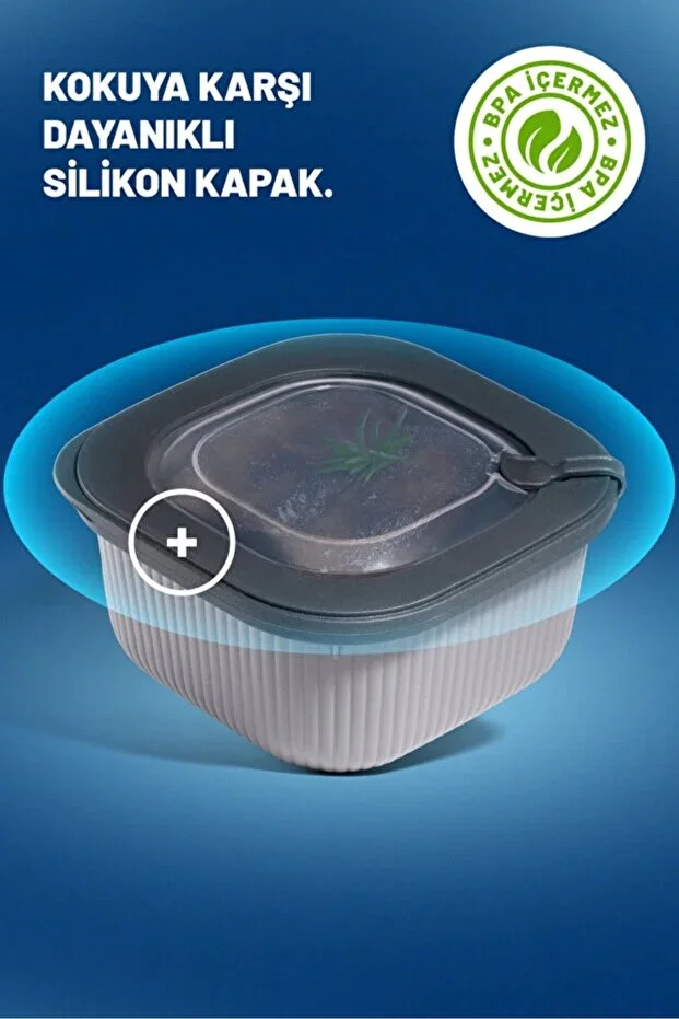 3 Lü Saklama Kabı Seti Sızdırmaz Kapaklı, Mikrodalga Ve Dondurucu Uyumlu Bej