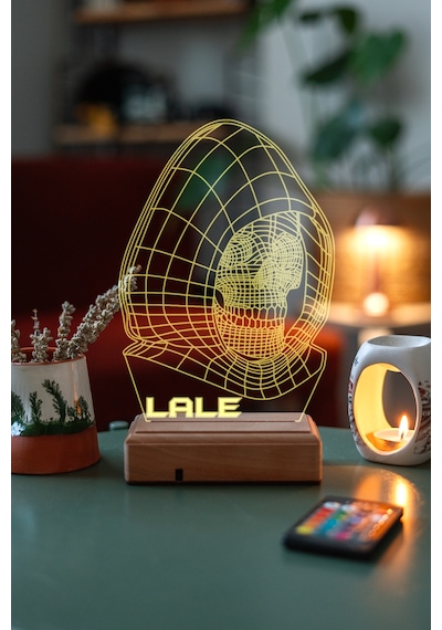 Kişiye Özel 3D Iskelet Kuru Kafa Masaüstü Led Lamba