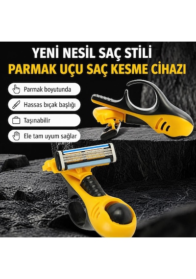 Valkyrie Parmak Tipi Saç Kesme Makinesi Ergonomik Mini Tıraş Aparatı Taşınabilir Hassas Saç & Sakal Düzeltici