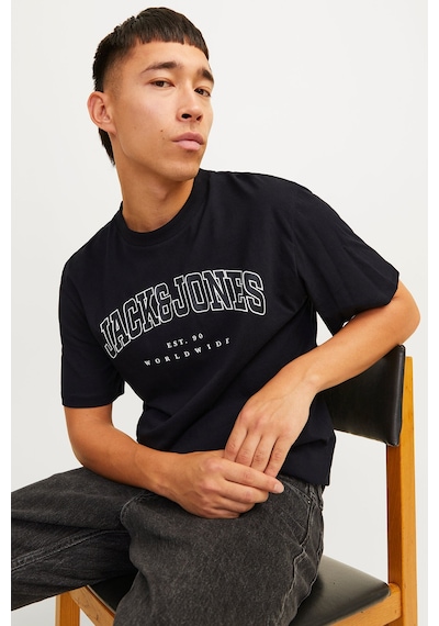 Jack & Jones JJECALEB Erkek  Siyah Tişört