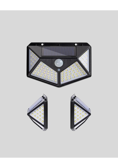 Mey İthalat Solar Bahçe Lambası 100 Led Hareket Sensörlü Güneş Enerjili Aydınlatma