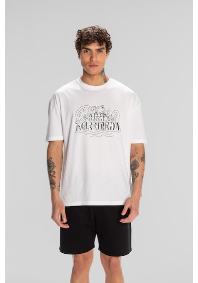 Kappa Logo Fred Erkek T-shirt-beyaz