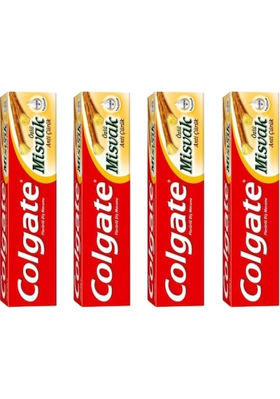 Colgate Diş Macunu Misvak 75 Ml 4 Adet + Extra Clean Colors Diş Fırçası 3+1 Çürük Önleyici