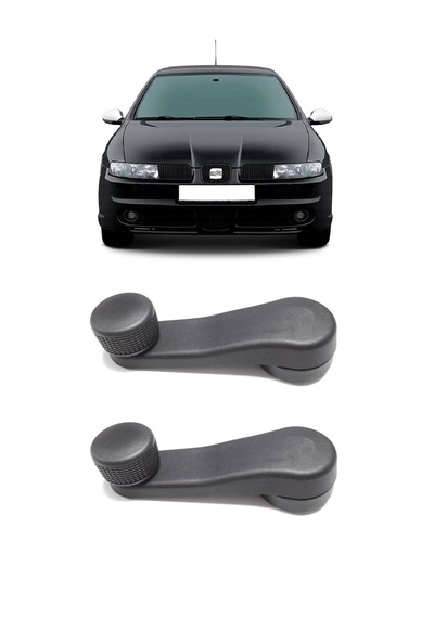 Seat Leon Mk1 1999-2005 Uyumlu Manuel Çevirmeli Cam Açma Kapama Kolu Siyah 2 Adet Takım 1h0837581