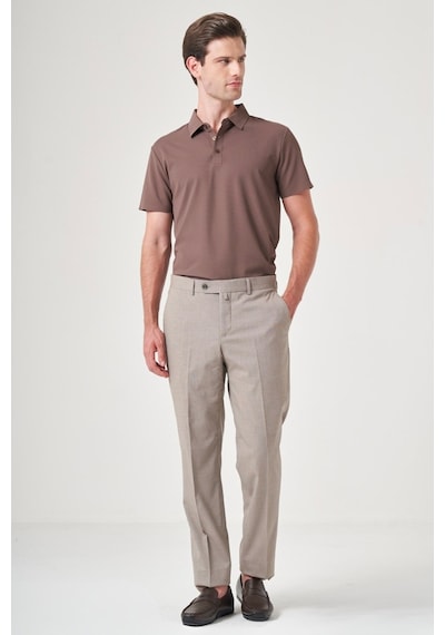 İmza Camel Yan Cep Filafil Desen Comfort Fit Esnek Pantolon 1003260153 Deve Camel