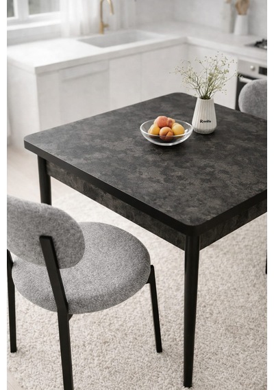 Renlife Ahşap Mutfak Masası Takımı Metal Ayaklı 2 Adet Antrasit Sandalye 70x70 Masa 2gri Aris Antrasit - Gri Vivo Renlife Ahşap Mutfak Masası Takımı Metal Ayaklı 2 Adet Antrasit Sandalye 70x70 Masa 2gri Aris Antrasit - Gri Vivo