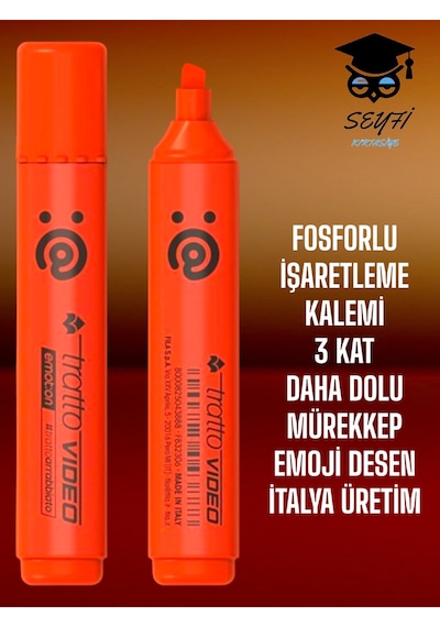 Fosforlu İşaretleme Kalemi 3 Kat Daha Dolu Mürekkep İtalya Üretim Çok Renkli