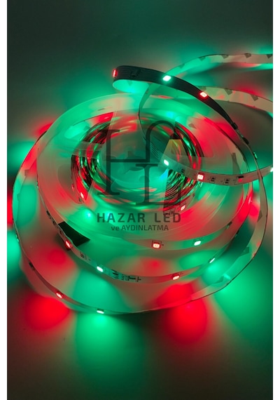 12 Volt 5 Metre 3528 Tek Çipli Rgb İç Mekan Ip20 Şerit Led Set