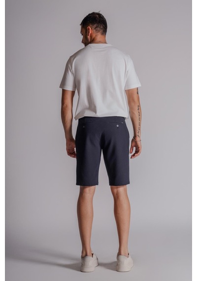 Braccas Erkek Yandan Cepli Klasik Bel Slim Fit Chino Şort Lacivert Lacivert