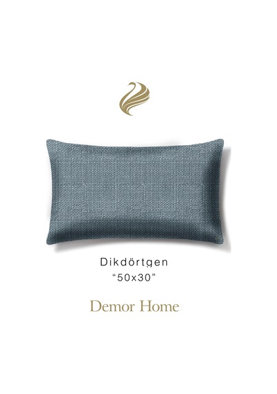 Br Demor Home Keten Dokulu Gece Mavisi Kırlent Yastık Kılıfı