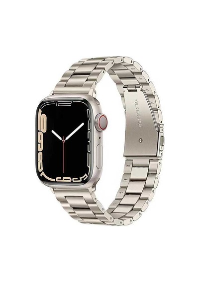 Apple Watch Ultra 49mm Uyumlu Metal Strap Kayış Kordon Krd-04 - Starlight - T24545