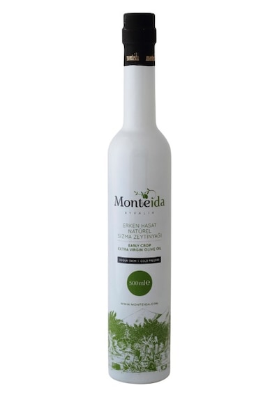 Monteida Erken Hasat Soğuk Sıkım Natürel Sızma Zeytinyağı Beyaz Şişe 500 ML