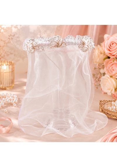 Çiçekli İncili Duvaklı Taç Çember Model Bekarlığa Veda Parti Aksesuarı Bride Diğer