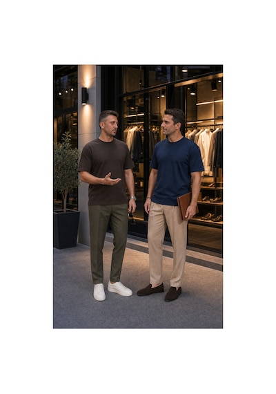 Modi Green Premium Oysho Model 2'li Unisex Regular Oversize Sıfır Yaka Tişört - Kahverengi - Lacivert Modi Green Premium Oysho Model 2'li Unisex Regular Oversize Sıfır Yaka Tişört - Kahverengi - Lacivert