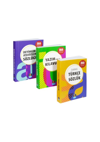 İlkokul Türkçe Sözlük Atasözleri Ve Deyimler Sözlüğü Yazım İmla Kılavuzu 3'lü Set Tdk Onaylı
