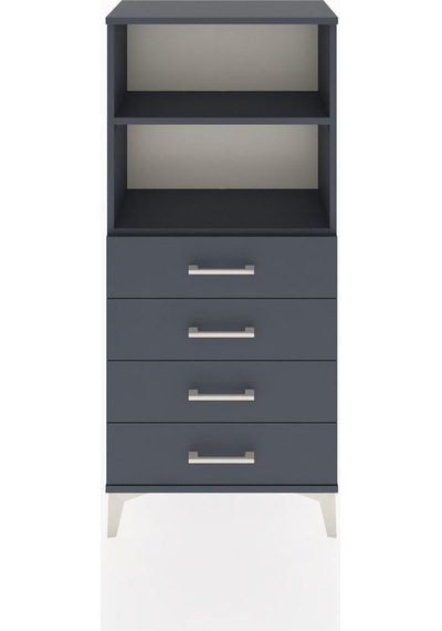 Hyperion Dolap 2 Raflı 4 Çekmeceli 60x44x134 Antrasit-antrasit Antrasit