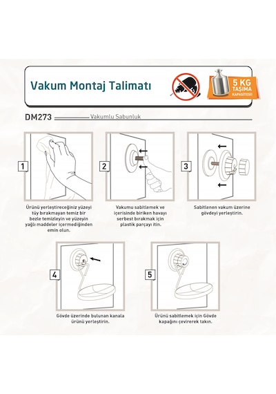 Teknotel Vakumlu Sabunluk Krom Dm273