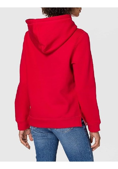Tommy Hilfiger Bayan Kapşonlu Sweatshirt Kırmızı