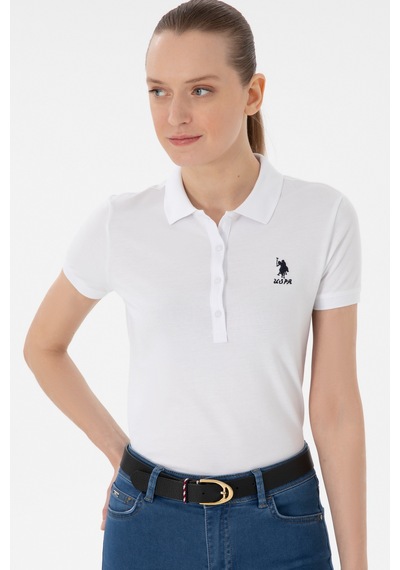 U.S. Polo Assn. Kadın Beyaz Basic Polo Yaka Tişört 50300896-VR013