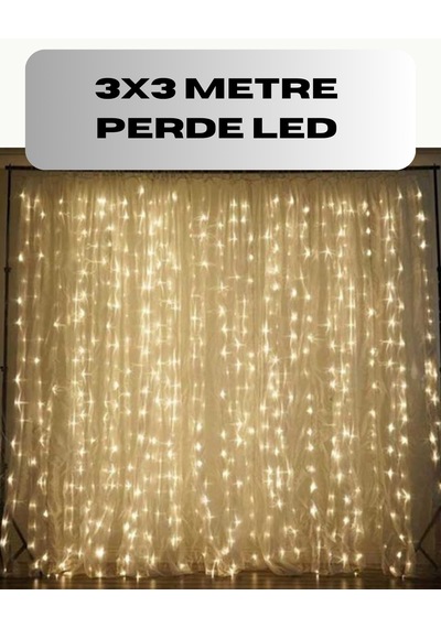 Tek 3x3 Perde Led Işık Şelale Model Özel Gün Dekoratif Aydınlatma Najmaddin Diğer