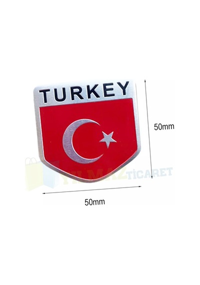 Türk Bayrağı Logo Çamurluk Bagaj Yapıştırma Alüminyum Sticker