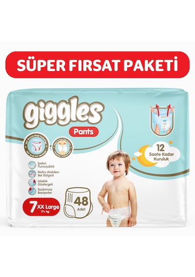 Giggles Pants Külotlu Bebek Bezi 7 Numara Xxlarge 48 Adet