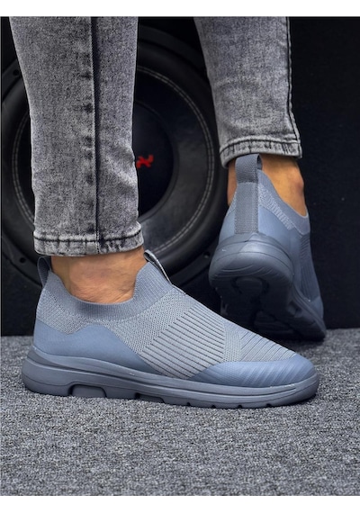 Unisex Ortopedik Bağcıksız Triko Spor Ayakkabı-füme-226 Fume