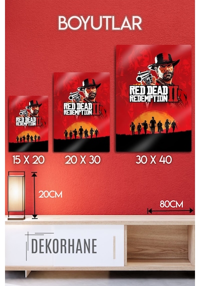 Metal Baskı Parlak Duvar Tablosu - Rdr2 - Red Dead Redemption 2, Oyun